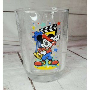 McDonald Mickey Mouse Director Vintage Walt Disney Embossed Glass Square Cup